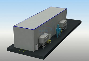 Дробеструйная камера проходного типа SPK-30х7х7 для вагонов